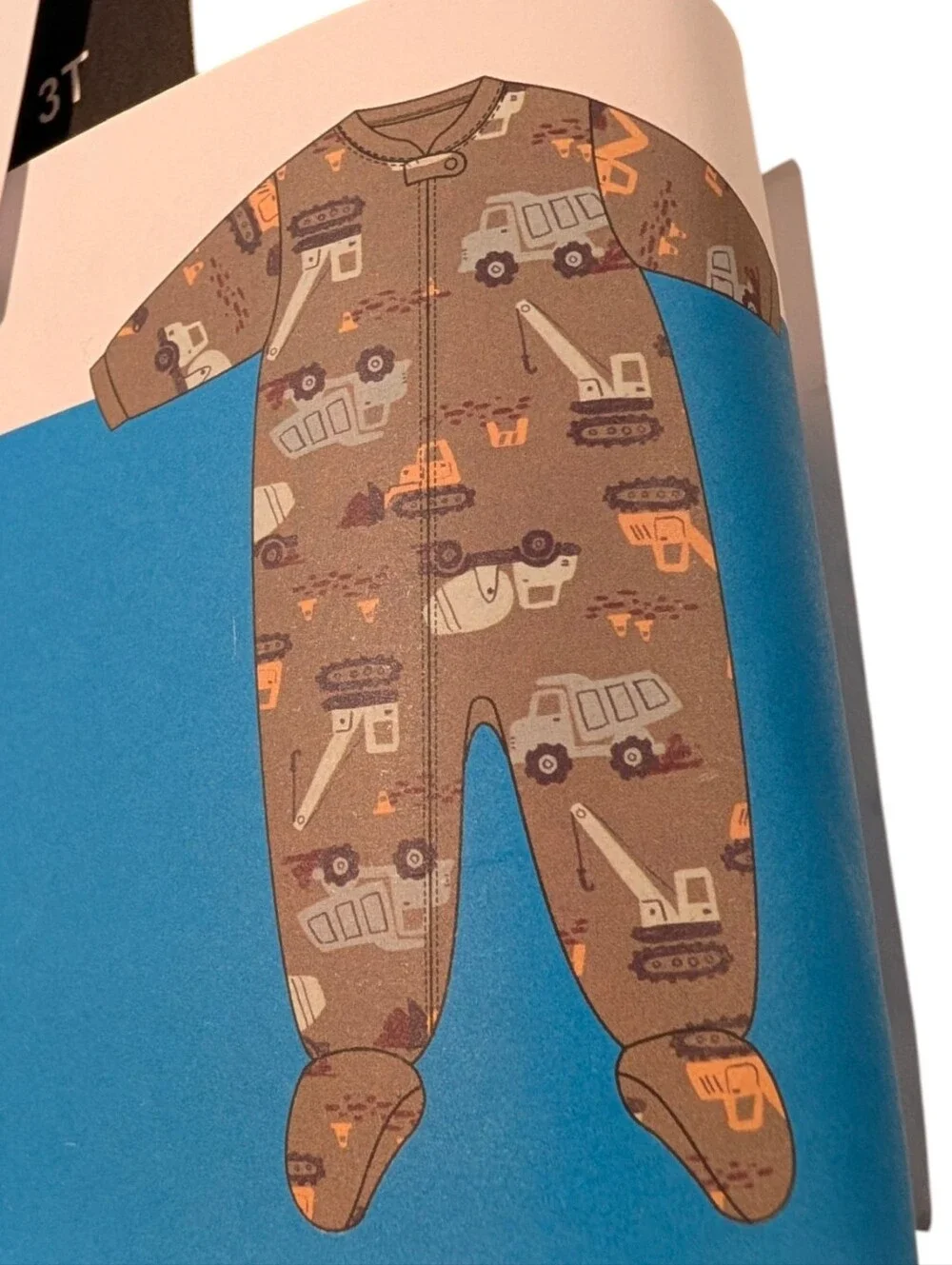 Carter's Fleece Footed Pajama with Construction Vehicles Print Size 3T